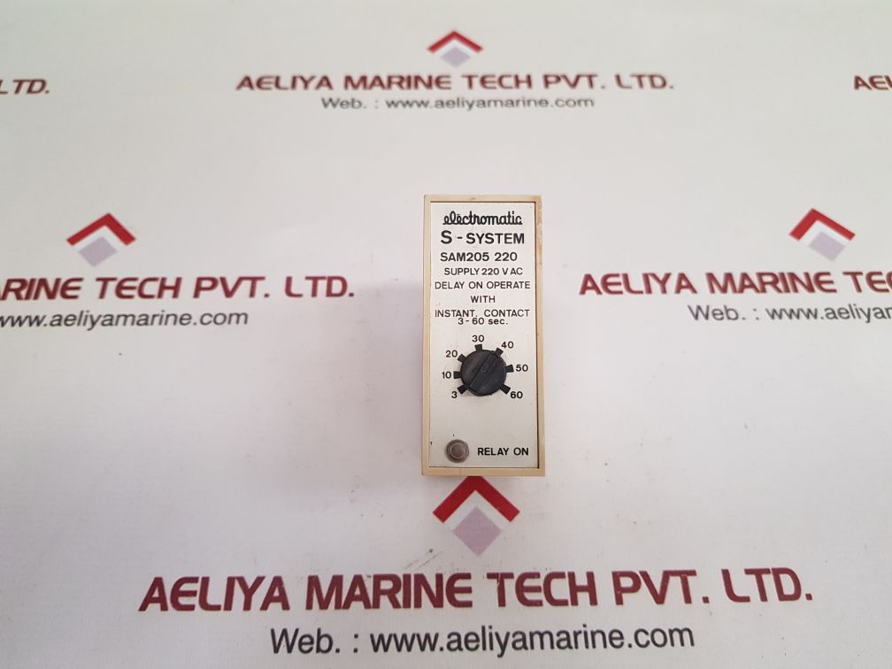 Electromatic sam205 220 timer relay 3-60 sec.