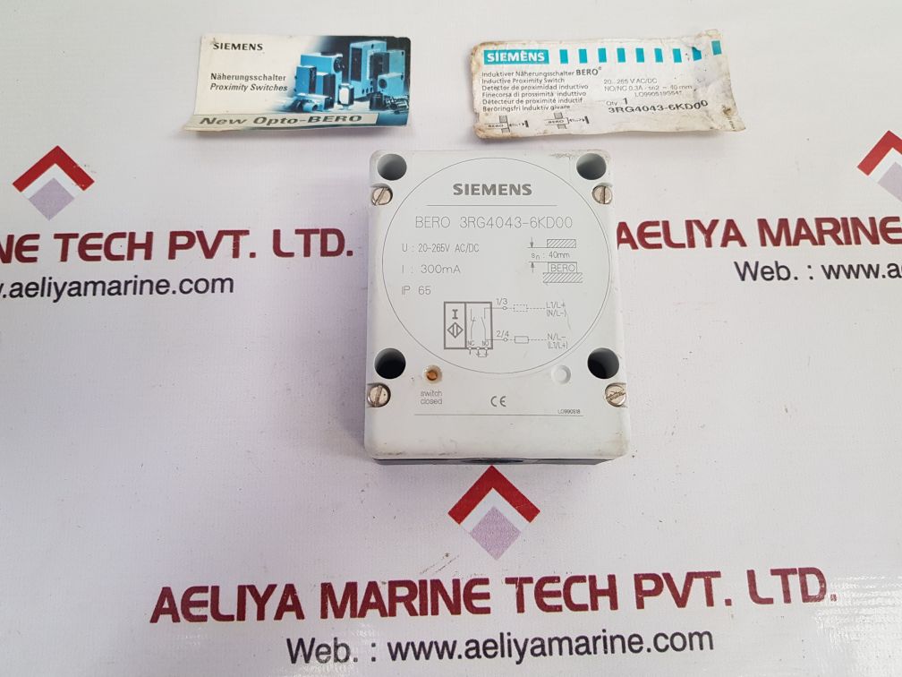 Siemens bero 3rg4043-6kd00 inductive proximity switch