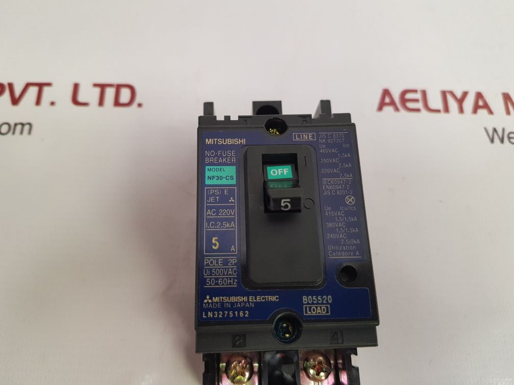 Mitsubishi nf30-cs no-fuse breaker 2 pole 5a