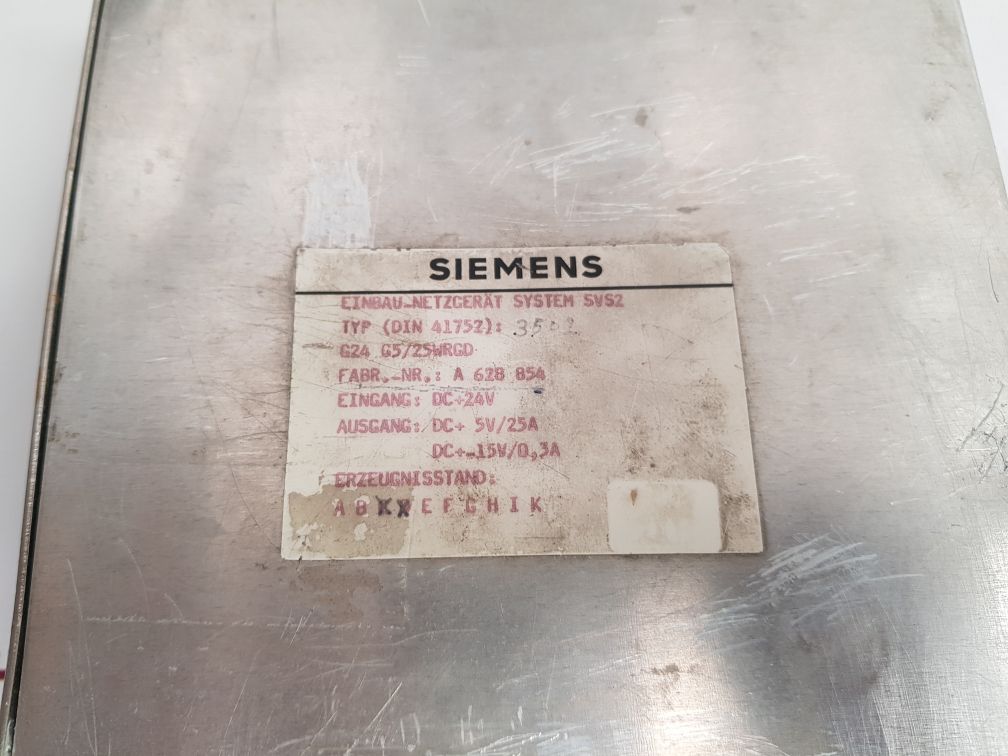 Siemens g24 g5/25wrgd power supply 