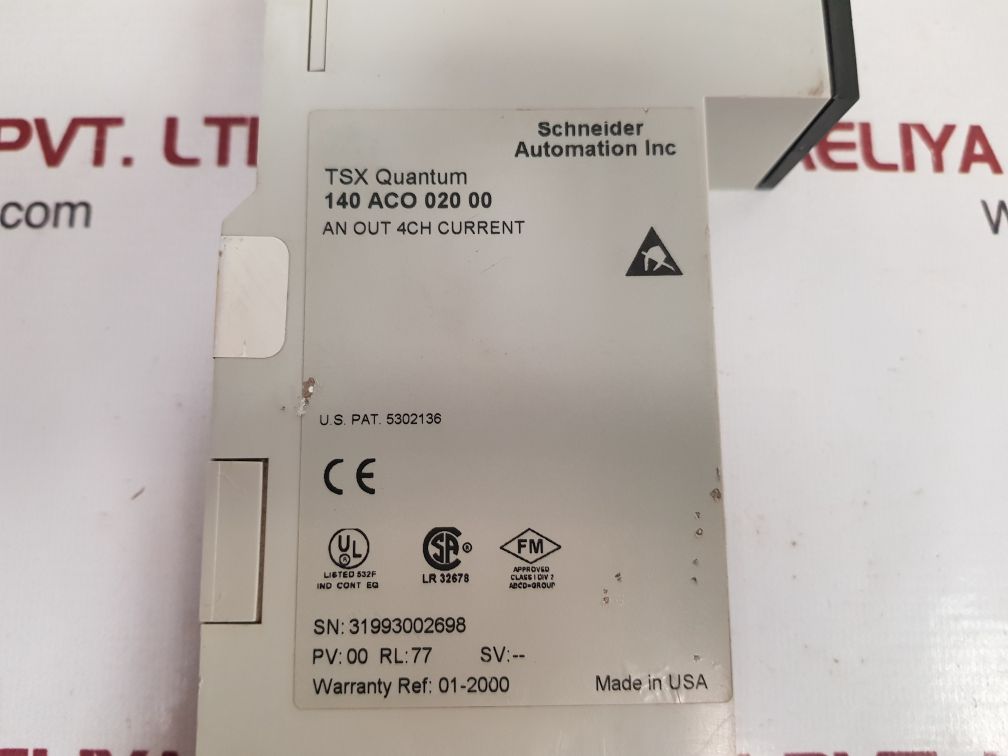 Schneider 140 aco 020 00 analog output module
