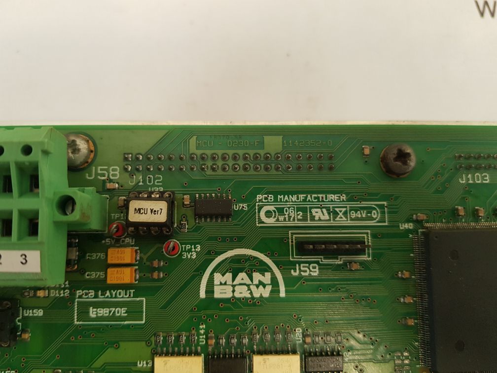 Man b&w mcu-0230-f pcb module 1142352-0 mcu ver 7

