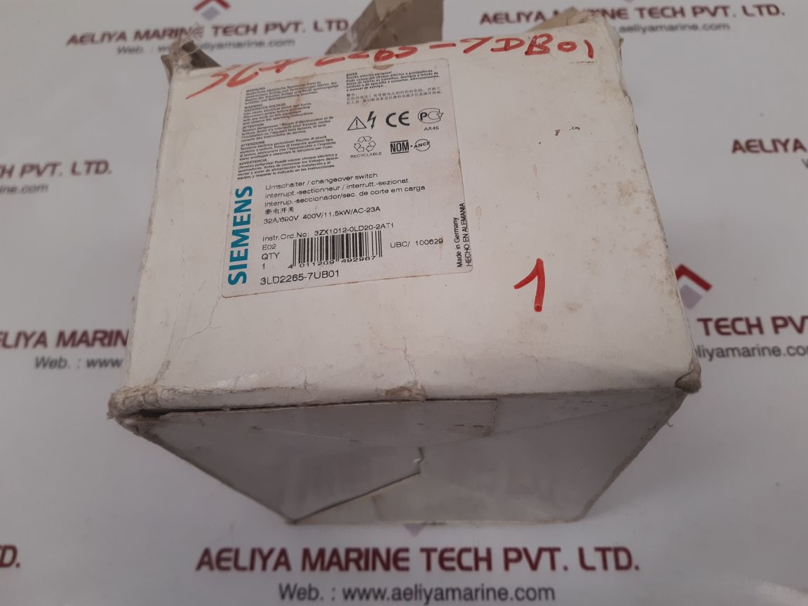 Siemens 3ld2265-7ub01 changeover switch
