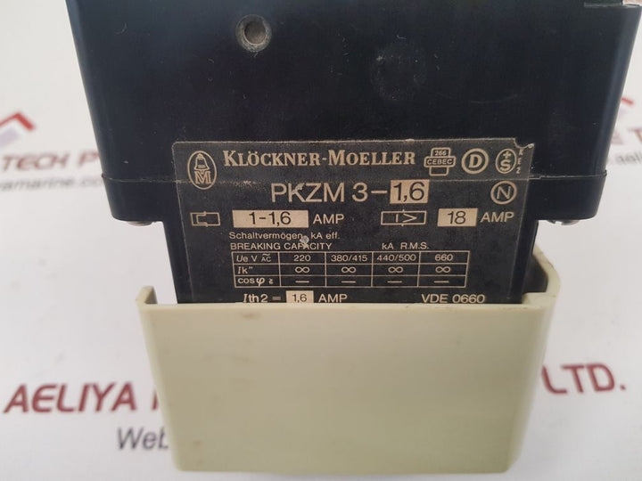 Klockner-moeller pkzm 3-u motor starter pkzm 3-1,6
