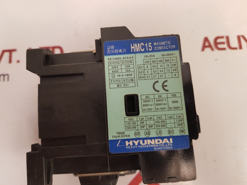 Hyundai Hmc15 W11 Magnetic Contactor 200..220V 60Hz