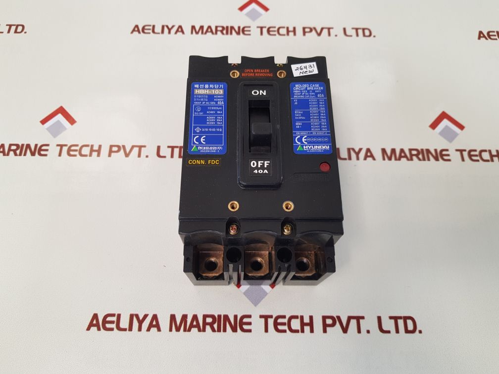 Hyundai hbh-103 molded case circuit breaker 40a