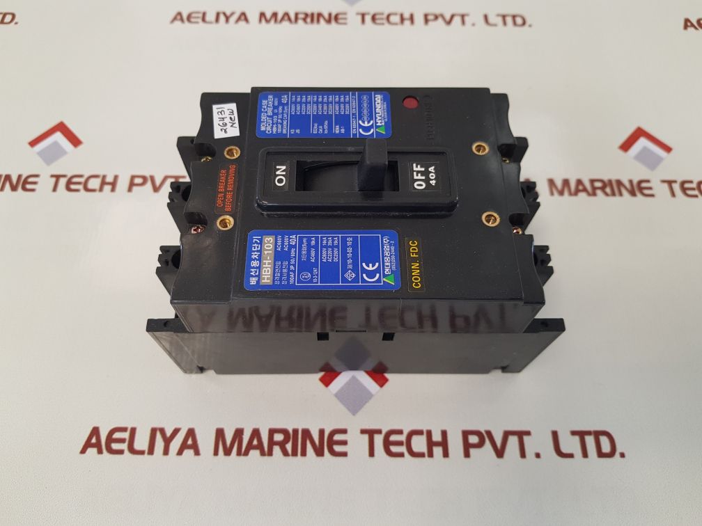 Hyundai hbh-103 molded case circuit breaker 40a