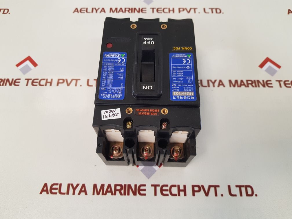 Hyundai hbh-103 molded case circuit breaker 40a