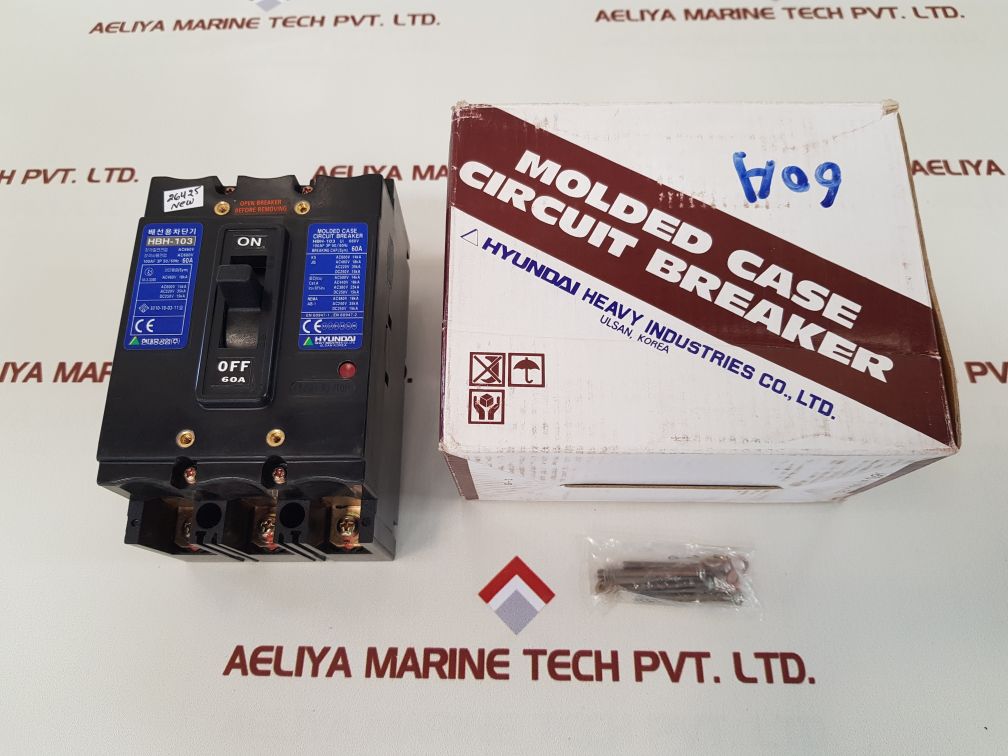 Hyundai hbh-103 molded case circuit breaker 60a