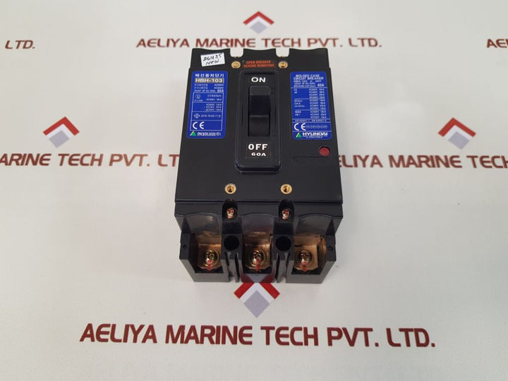Hyundai hbh-103 molded case circuit breaker 60a