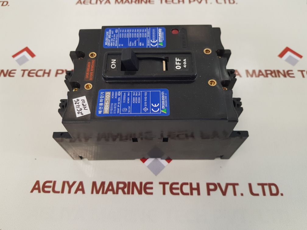 Hyundai hbh-103 molded case circuit breaker 40a