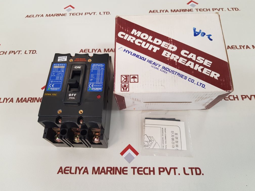 Hyundai hbh-103 molded case circuit breaker 20a