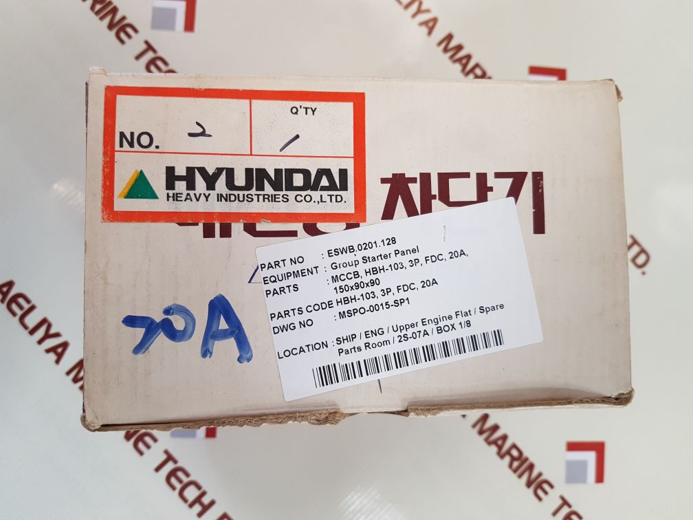 Hyundai hbh-103 molded case circuit breaker 20a