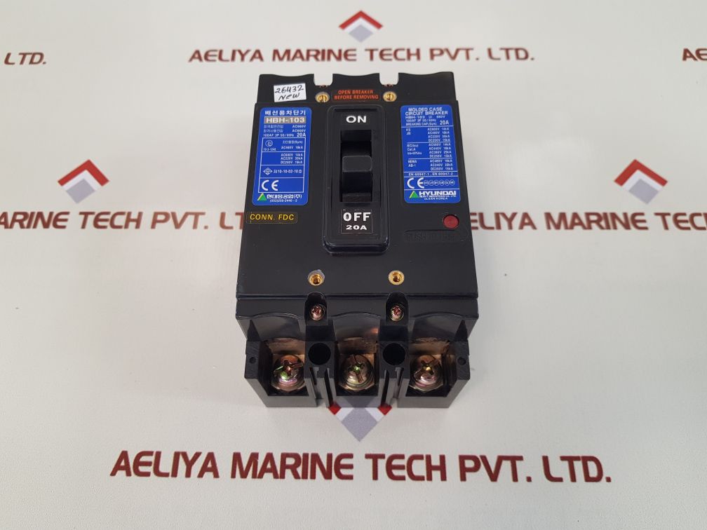 Hyundai hbh-103 molded case circuit breaker 20a