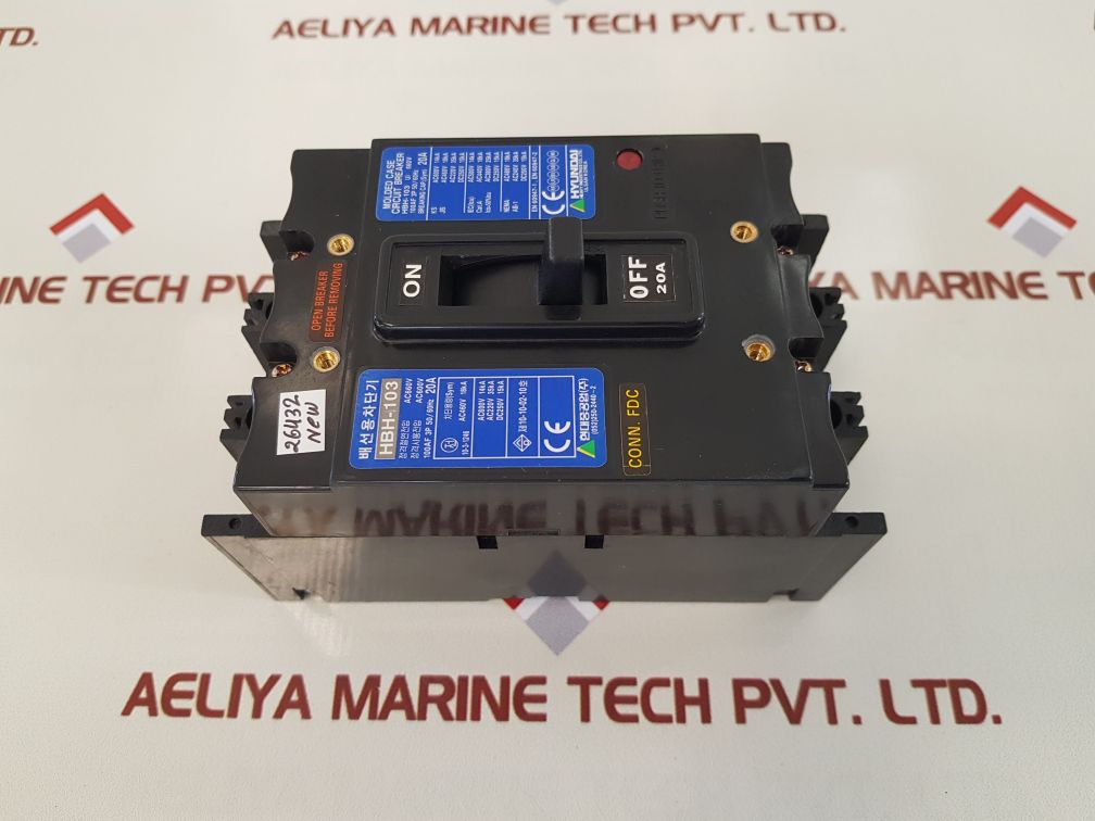 Hyundai hbh-103 molded case circuit breaker 20a