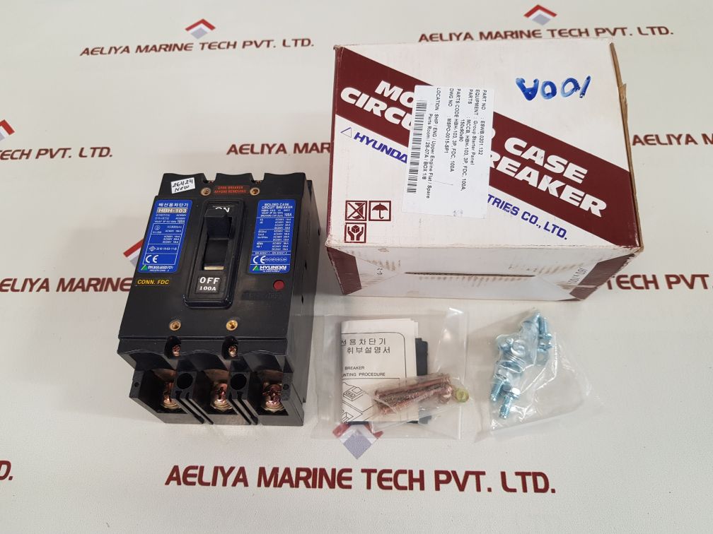 Hyundai hbh-103 molded case circuit breaker 100a