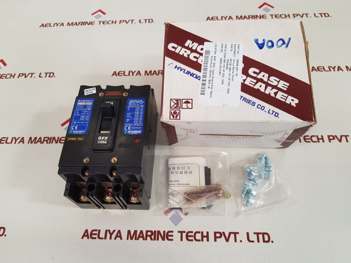 Hyundai hbh-103 molded case circuit breaker 100a