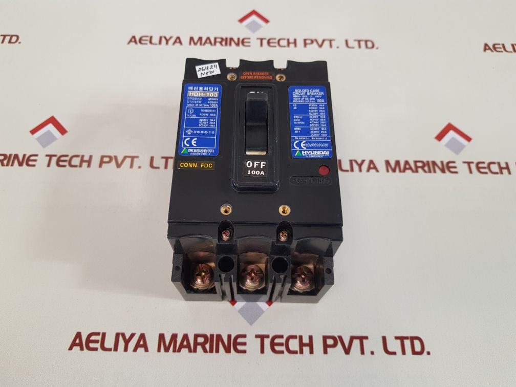 Hyundai hbh-103 molded case circuit breaker 100a