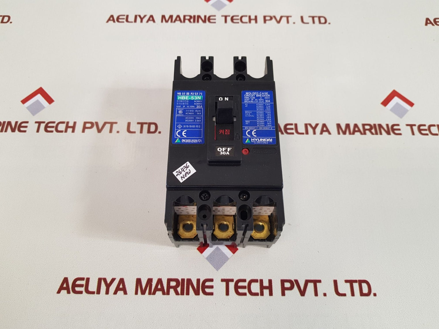 Hyundai hbe-53n molded case circuit breaker 30a