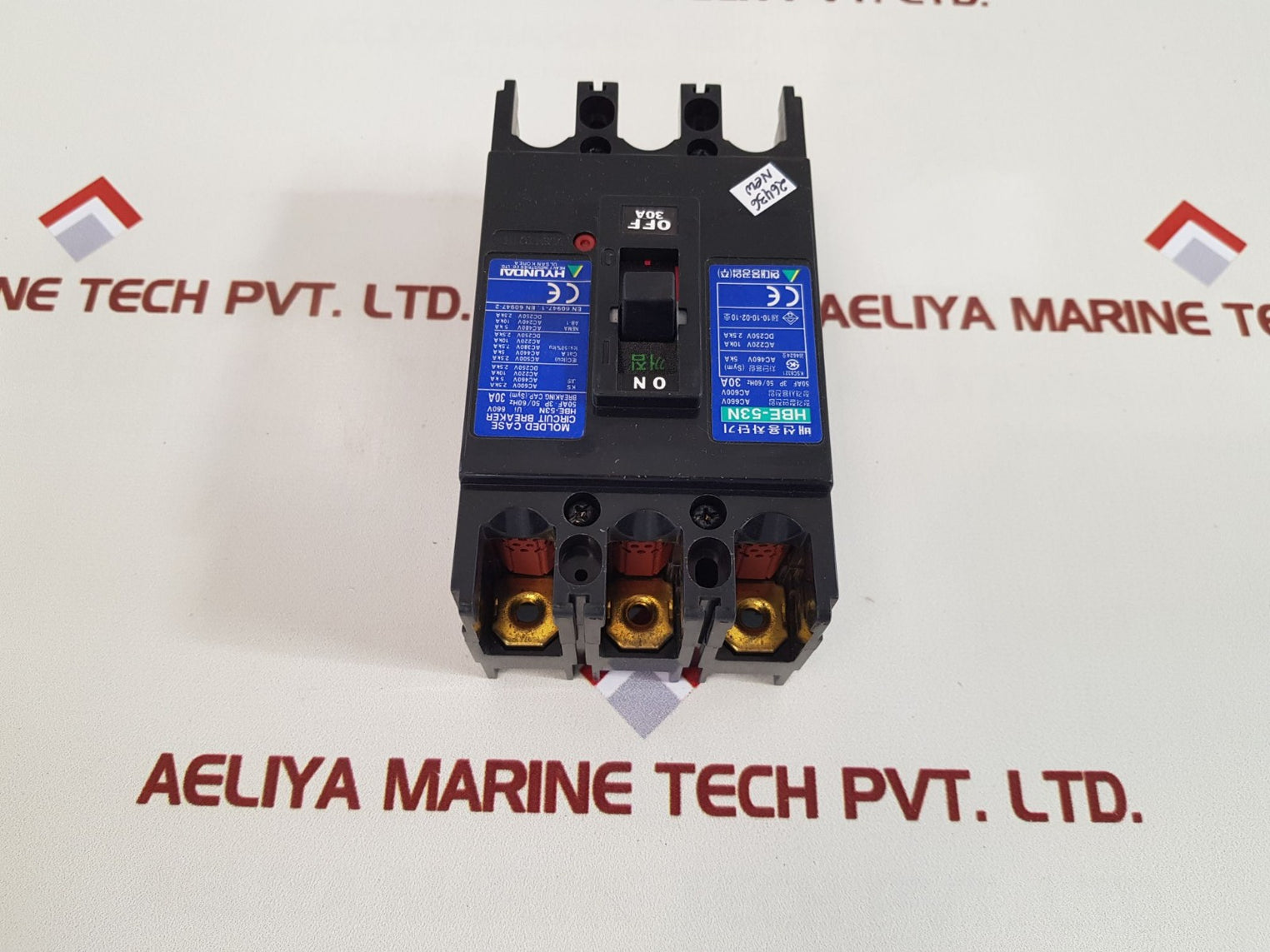 Hyundai hbe-53n molded case circuit breaker 30a