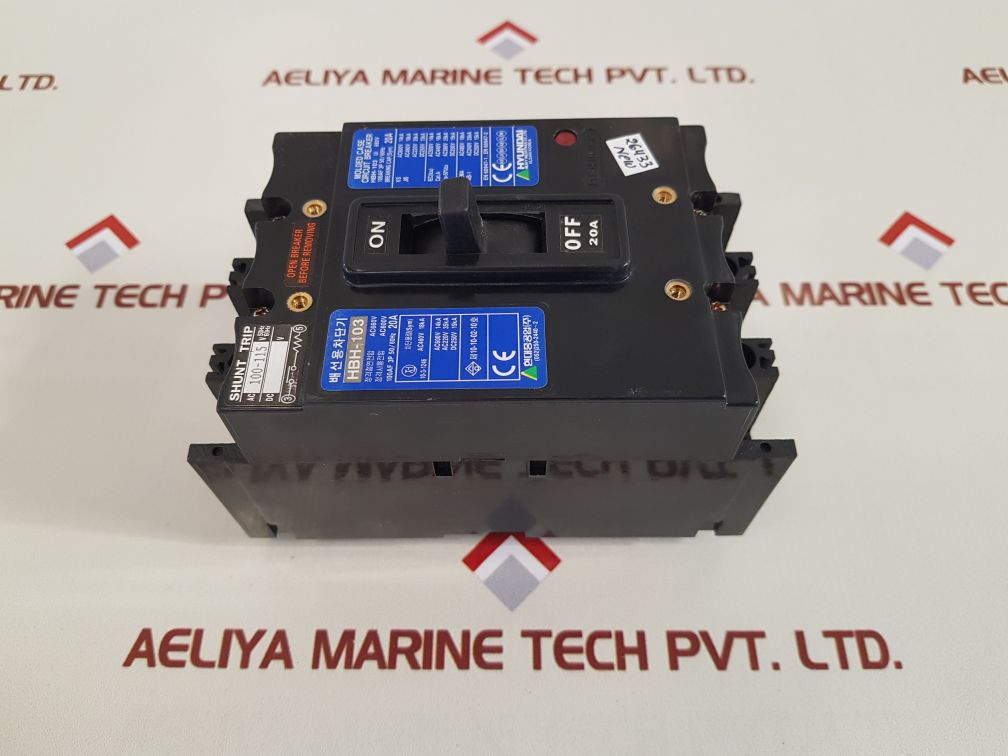 Hyundai hbh-103 molded case circuit breaker 20a