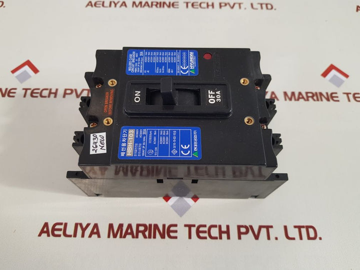 Hyundai hbh-103 molded case circuit breaker 30a