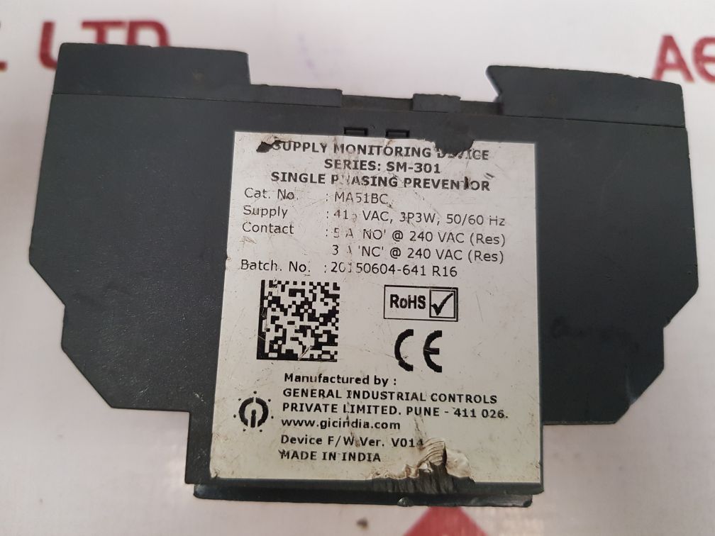 Gic Ma51Bc Phase And Voltage Control Relay Sm-301