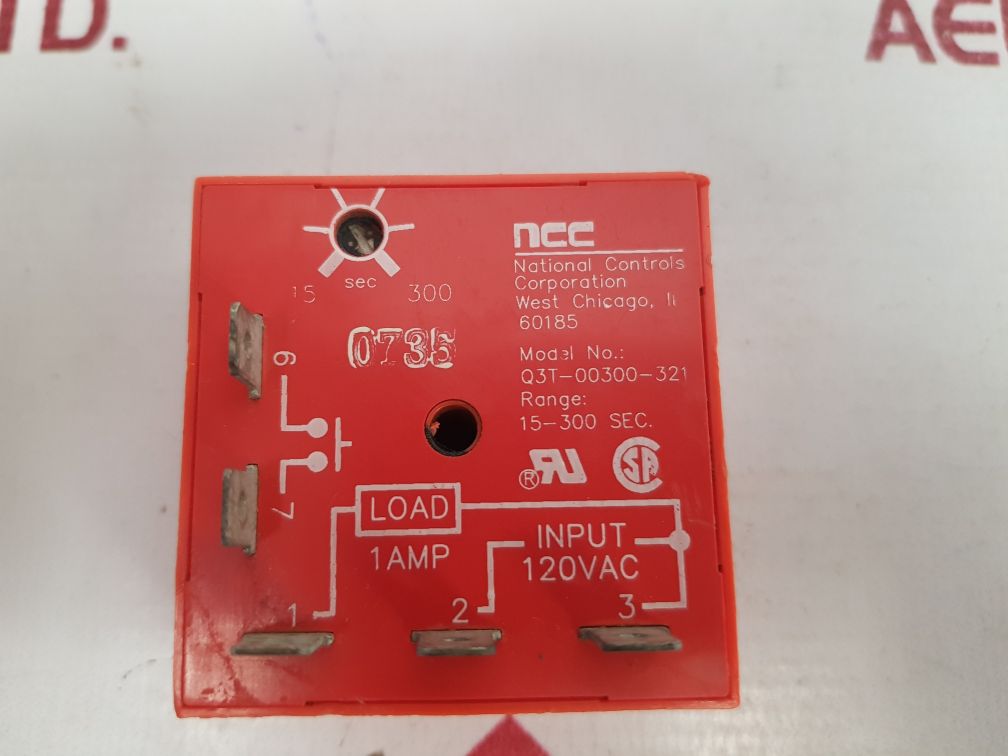 Ncc Q3T-00300-321 Off Delay Time Relay 15-300 Sec.