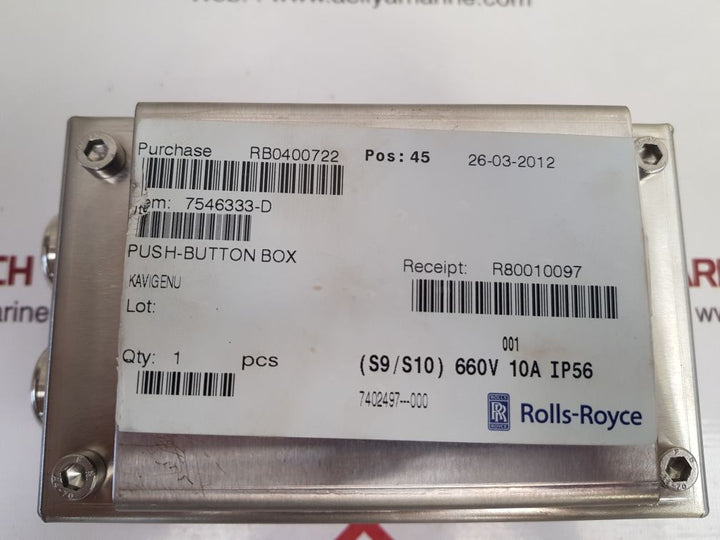 Rolls-royce 7546333-d Push-button Box