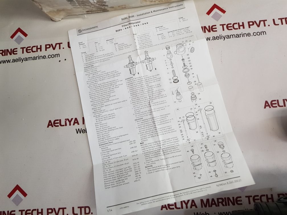 Norgren b68g-nnk-ar3-rln filter regulator 

