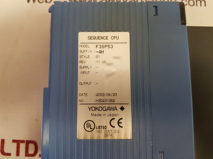 Yokogawa f3sp53 sequence cpu sequence cpu
