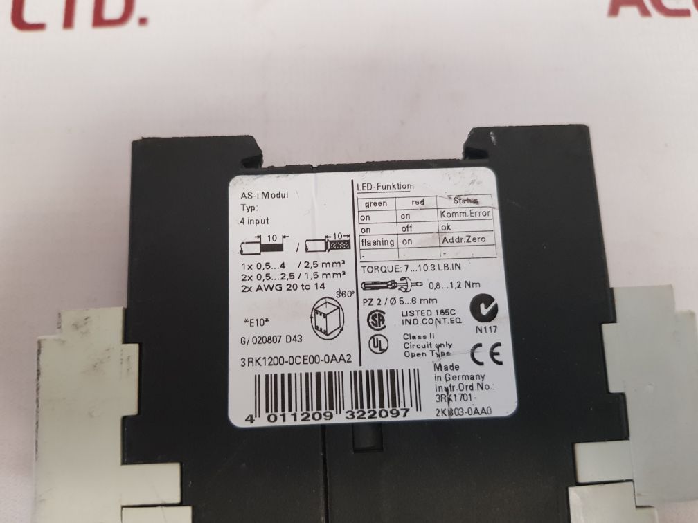 Siemens 3Rk1200-0Ce00-0Aa2 Interface Module