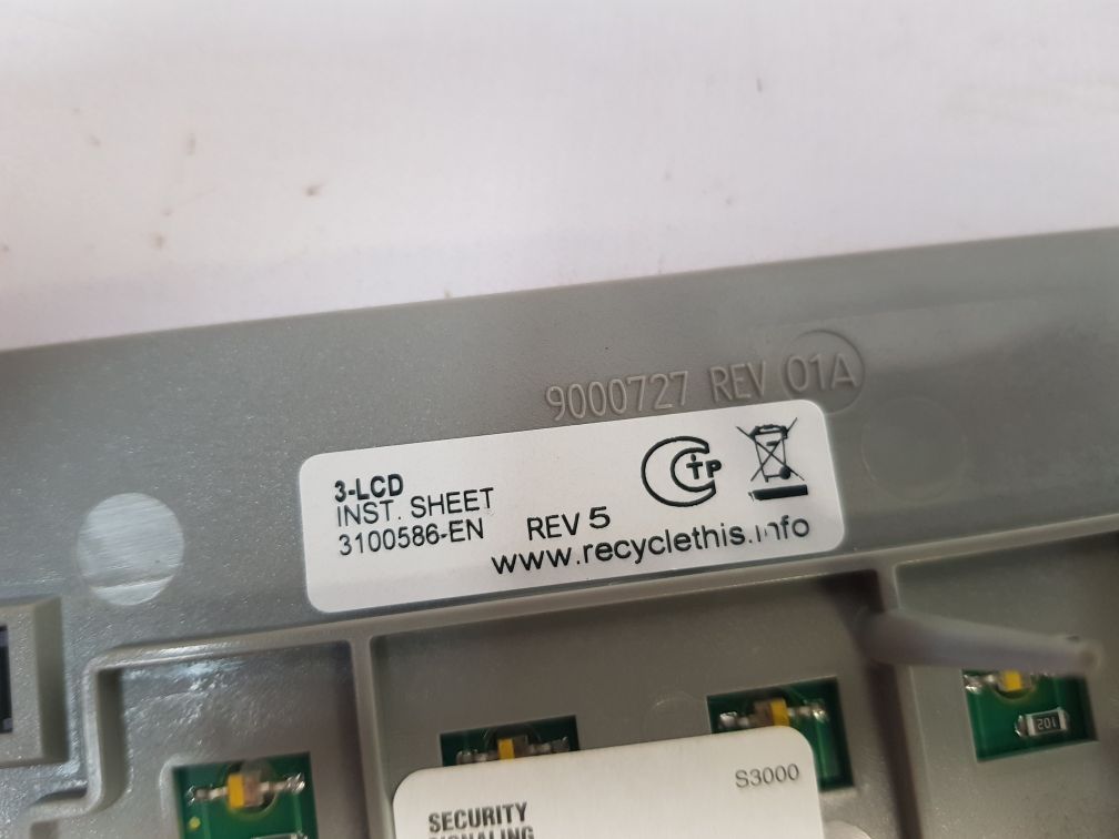 Edwards 3-lcd Fire Alarm Display Remote Module Rev.5