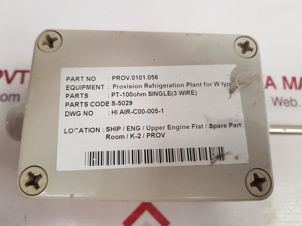 Provision Refrigeration Plant For W Type Prov.0101.056