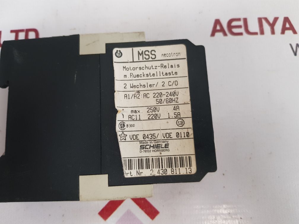Schiele 2.430.811.13 Mss Motor Protection Relay Used
