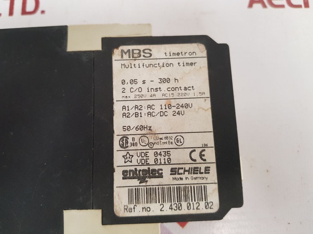 Entrelec Schiele Mbs Timetron Multifunction Timer 2.430.012.02
