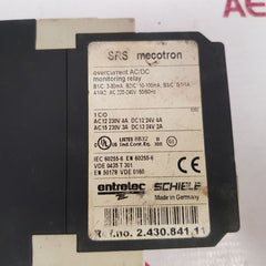 Entrelec Srs Mecotron 2.430.841.11 Overcurrent Ac/Dc Monitoring Relay
