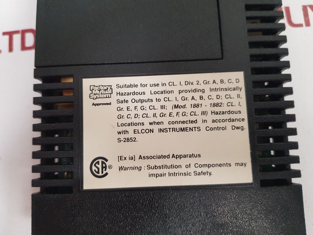 Elcon Series 1000 Digital Input Isolated Repeater 1842-p-0-0030-hh
