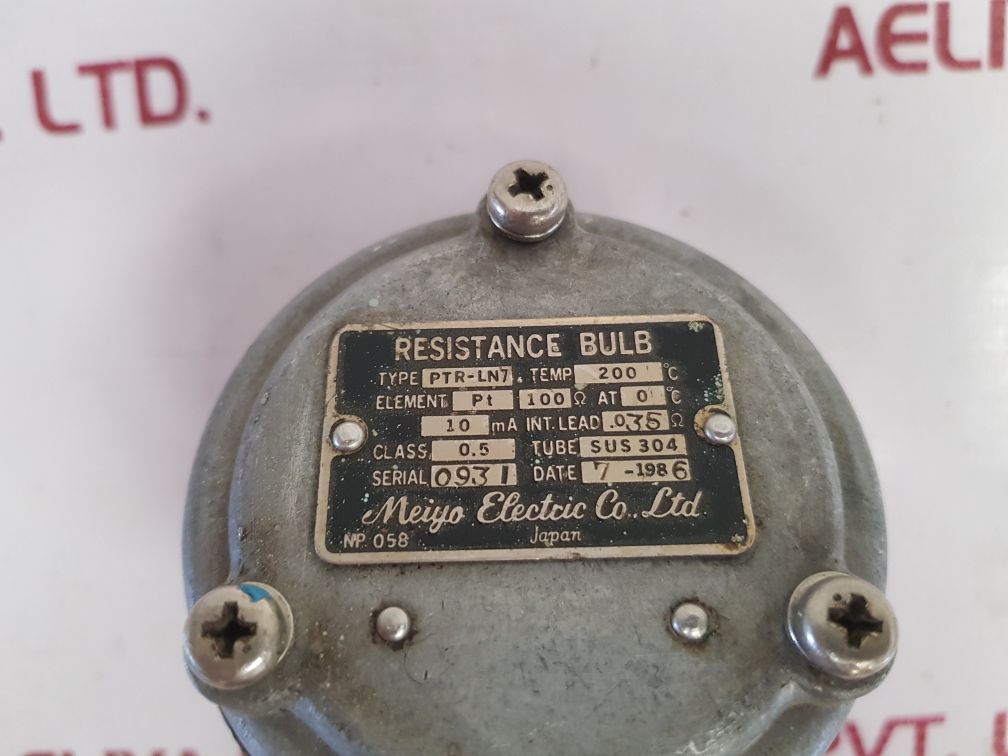 Meiyo Electric Ptr-ln7 Resistance Bulb Temp. 200'c
