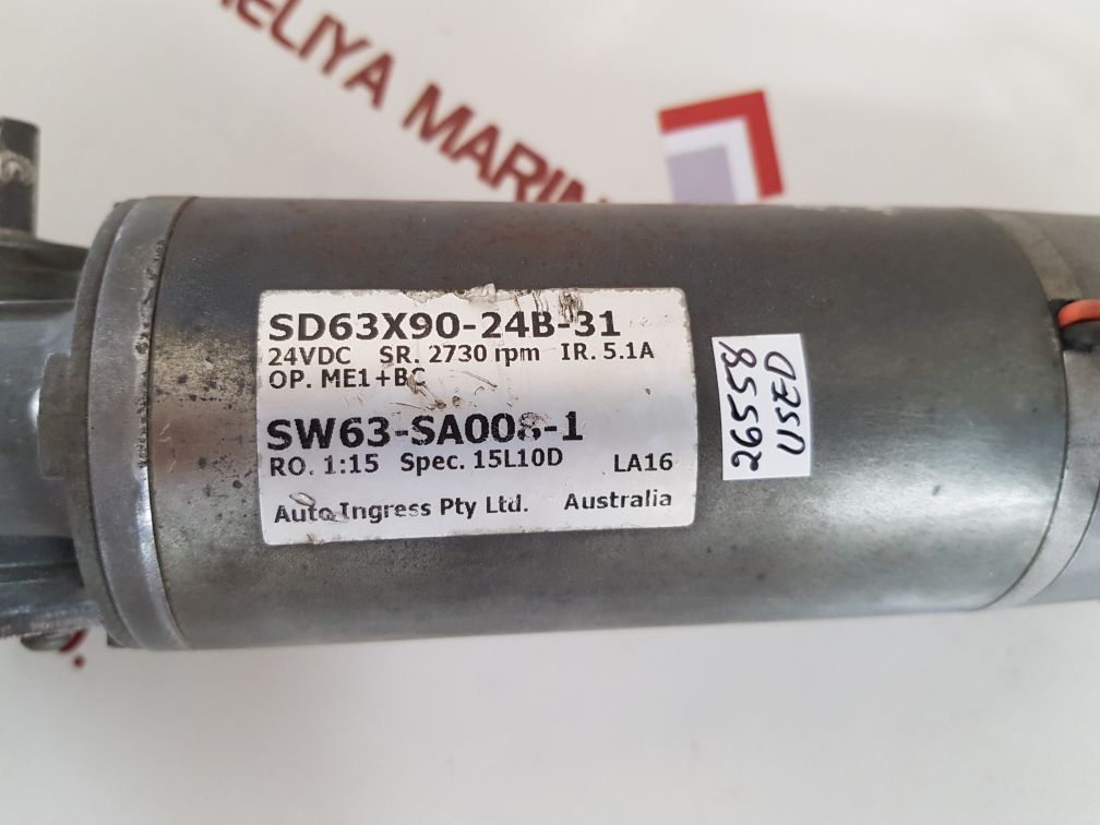 Auto ingress sd63x90-24b-31 with ssa me12 motor