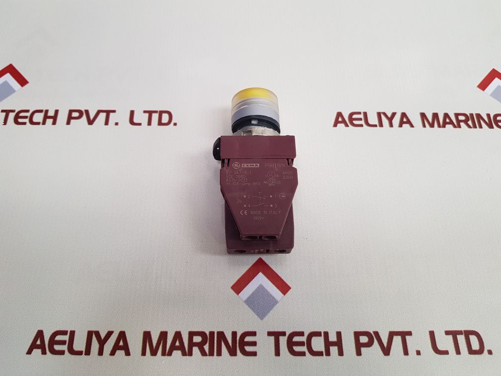 Cema P9Ptnvn Yellow Push Button Switch
