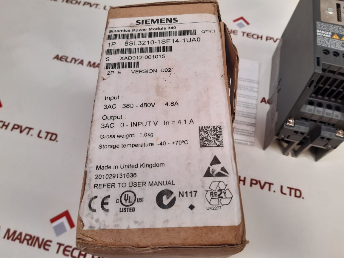 Siemens 6Sl3210-1Se14-1Ua0 Power Module Pm340
