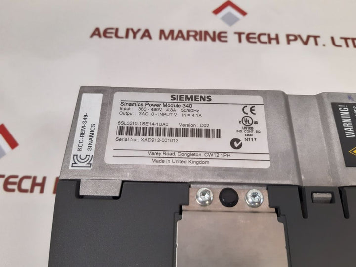 Siemens 6Sl3210-1Se14-1Ua0 Power Module Pm340
