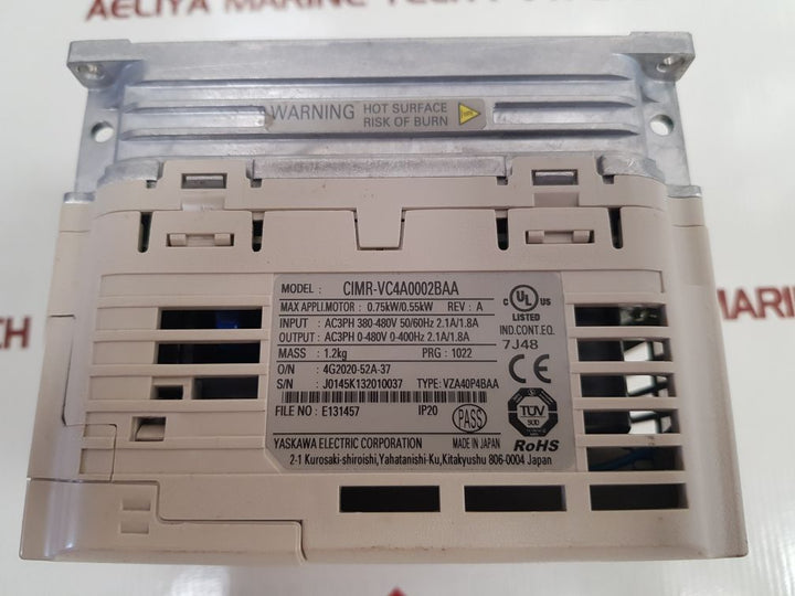 Yaskawa V1000 Inverter Ac Drive Cimr-vc4A0002Baa
