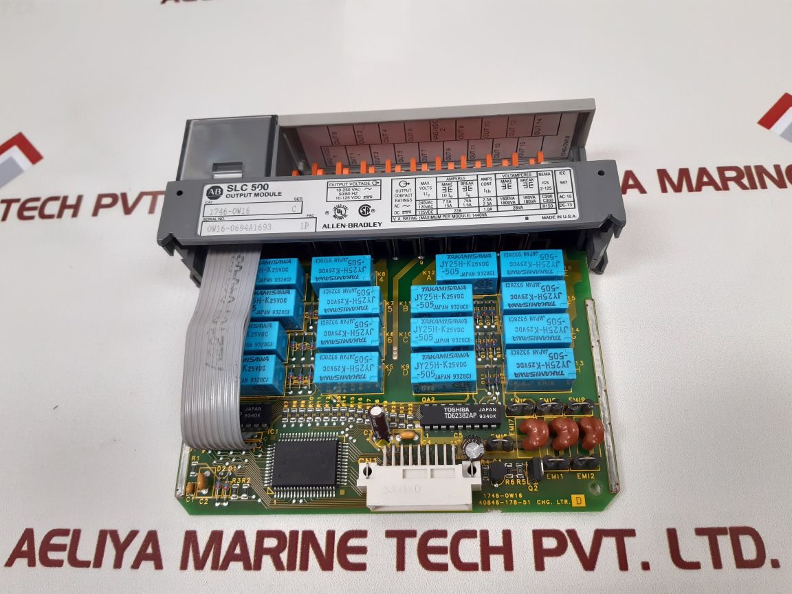 Allen-bradley 1746-ow16 Ser.C Slc 500 Output Module Used
