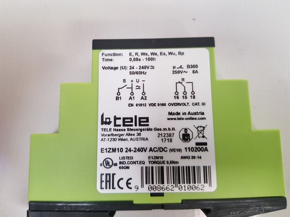 Tele E1Zm10 Dc Multi Function Timer Relay New
