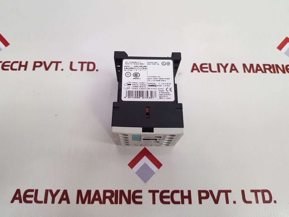 Siemens Sirius 3Rh1131-1Bb40 Auxiliary Contactor 10A 600V Ac
