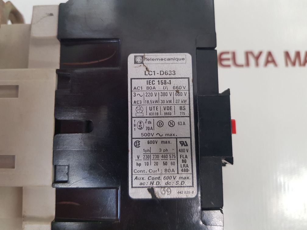 Telemecanique Lc1-d633 Contactor With Lx6-d401106 Coil
