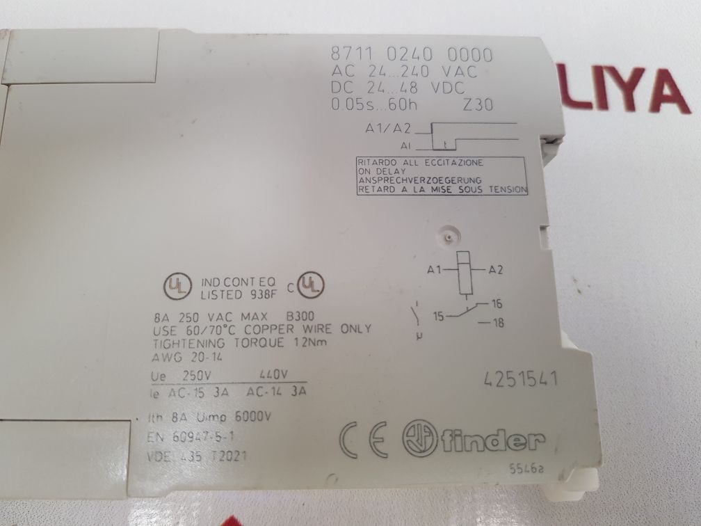 Finder 8711 0240 0000 Time Relay 87.11
