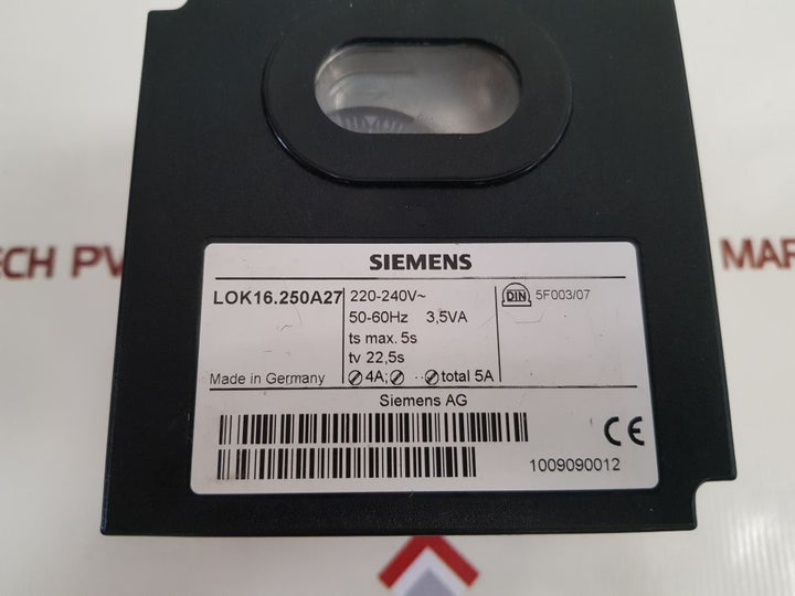 Siemens Lok16.250A27 Oli Burner Controller Used One
